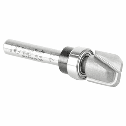 Amana 1/2" x 2-1/8" Bowl/Tray Router Bit with Upper Ball Bearing, 2-Flute, 1/4" Shank in use on wood serving tray