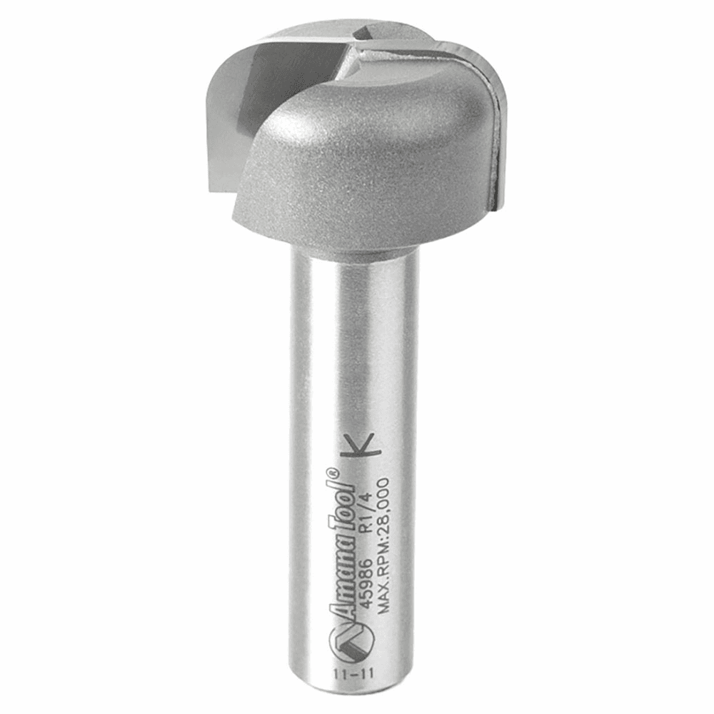 Amana 1-1/8" x 2-5/8" Bowl/Tray Router Bit, 2-Flute, 1/2" Shank - Perfect for Solid Wood Serving Trays!