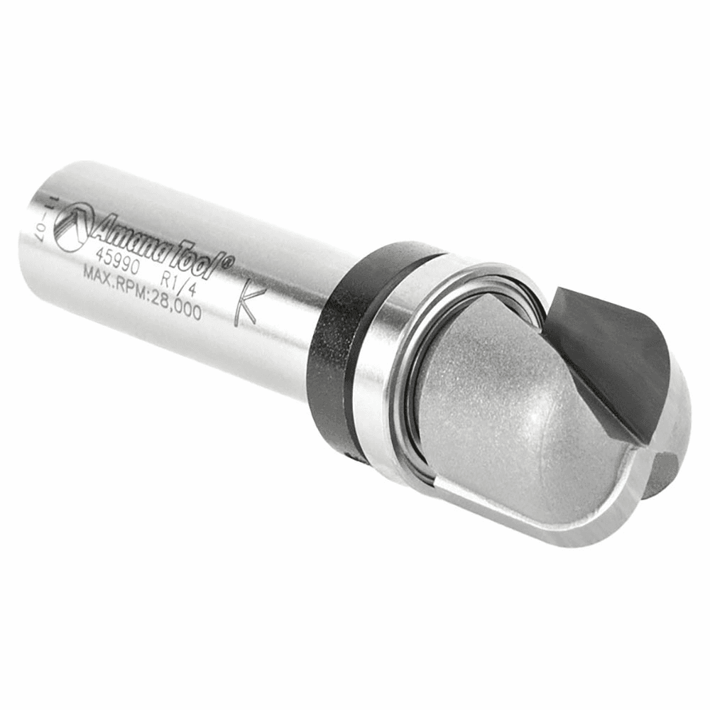 Specialty plunging bit for flat, smooth surfaces, vertical walls, and transition radius between them in one pass