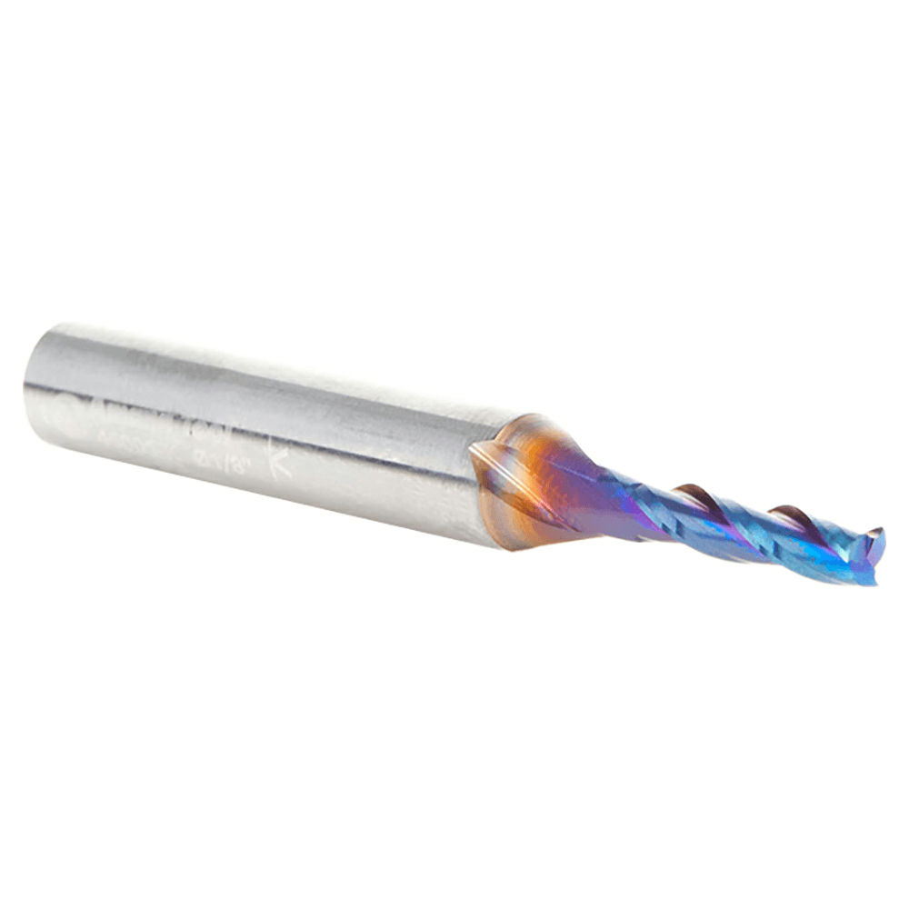 Amana Spektra Up-Cut Spiral Plunge Bit with 1/4" Shank and 3-Flute Design for High-Quality Finish