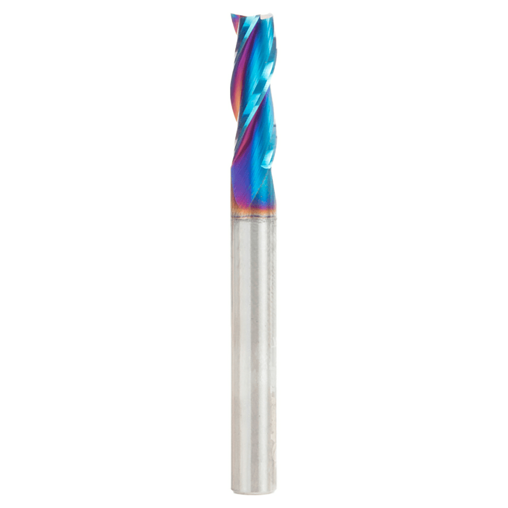 Amana 1/4" Spektra Up-Cut Spiral Plunge Bit with 3-Flute Design and 1/4" Shank for Softwood, Hardwood, Plywood, and Composite Materials
