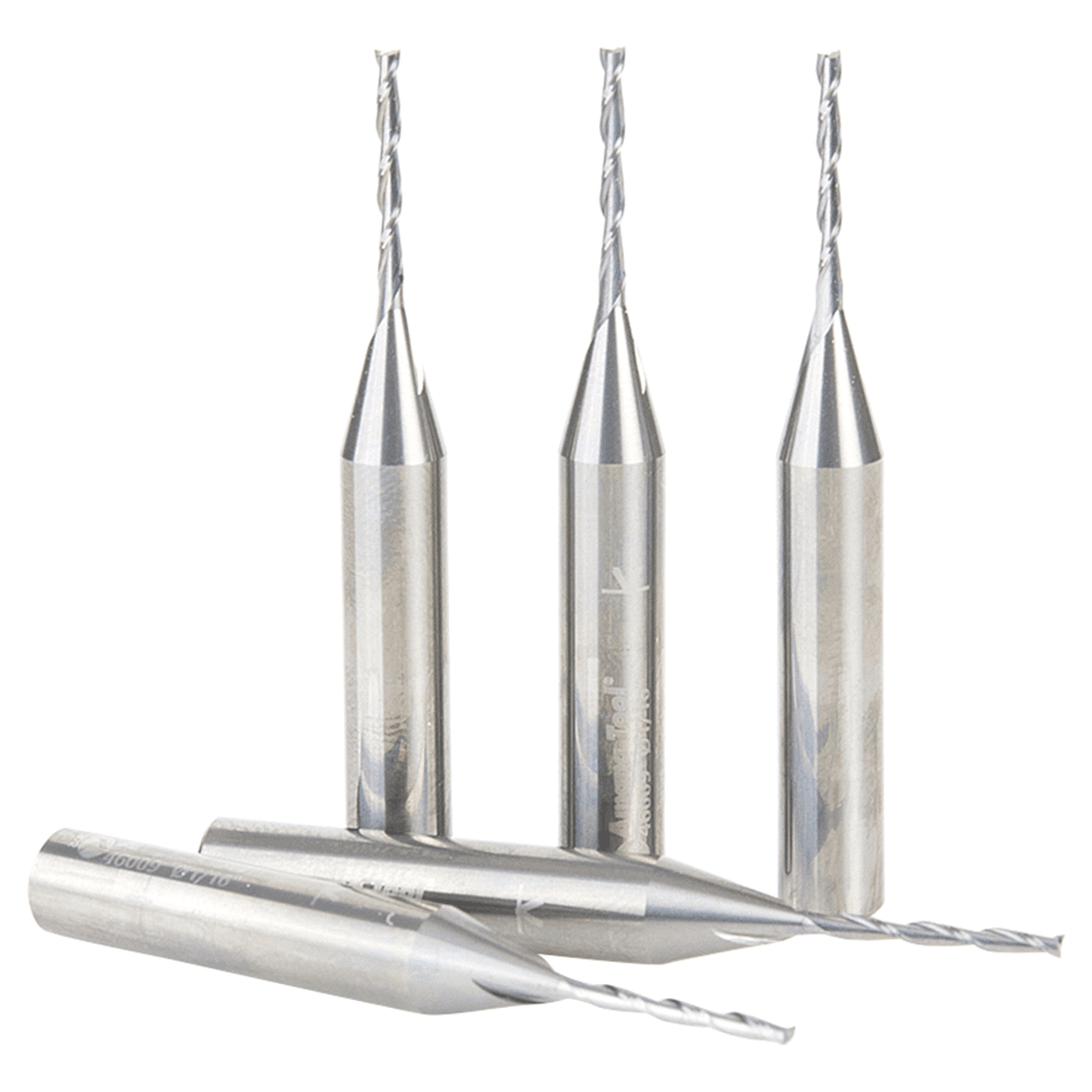 1/16" x 2 Up-Cut Spiral Plunge Bit, 2-Flute, 1/4" Shank (5/Pack) Alt 2 - Image