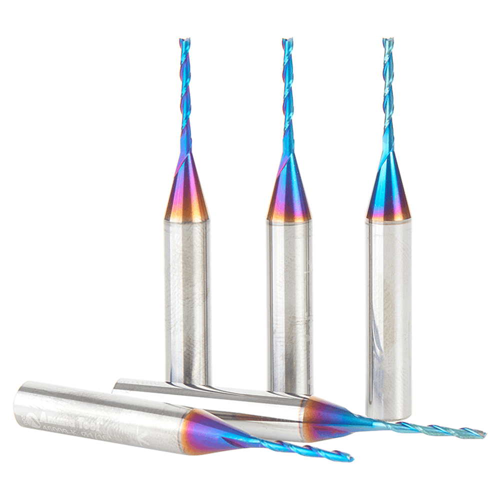 1/16" x 2 Up-Cut Spektra Extreme Tool Life Coated Spiral Plunge Bit, 2-Flute, 1/4" Shank (5/Pack) Alt 2 - Image