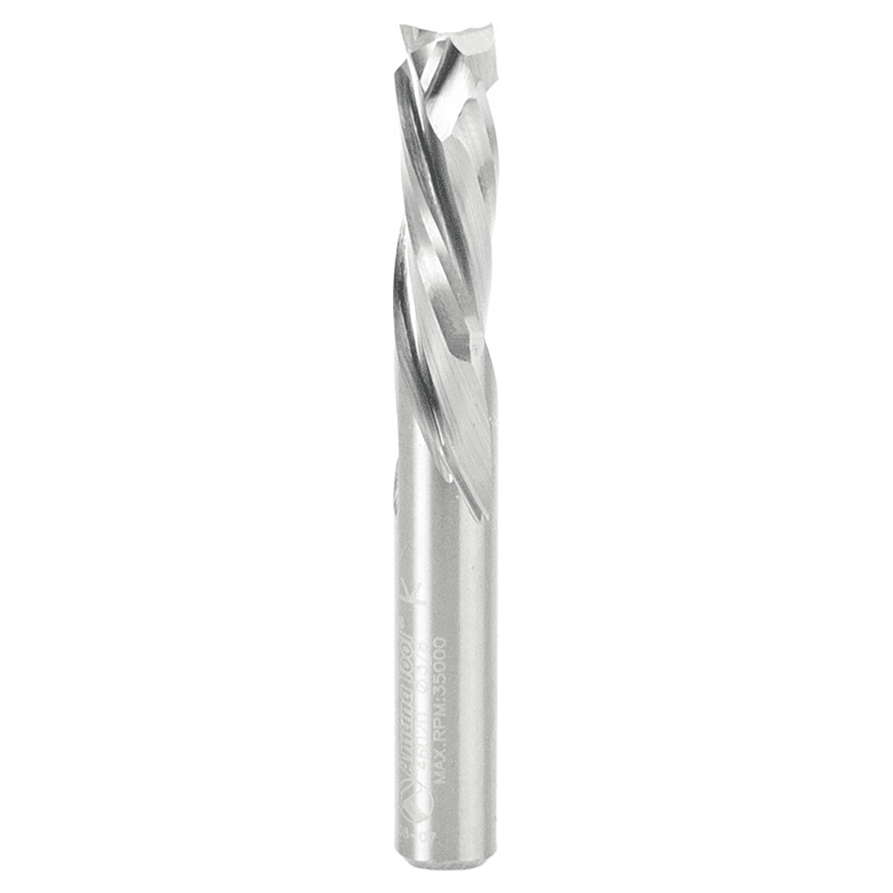 Amana 3/8" x 3" Mortise Compression Spiral Bit, 3/8" Shank - Ideal for Mortising and Grooving.