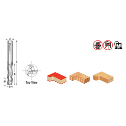 Amana Spiral Bit with 3 Flute Design - Provides Extra-Smooth Finish.