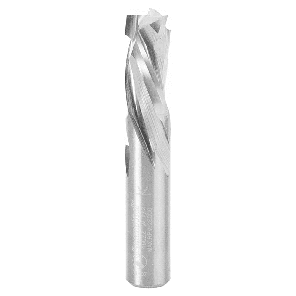 Amana 1/2" Shank Mortise Compression Spiral Bit with 3 Flute Design for Extra-Smooth Finish