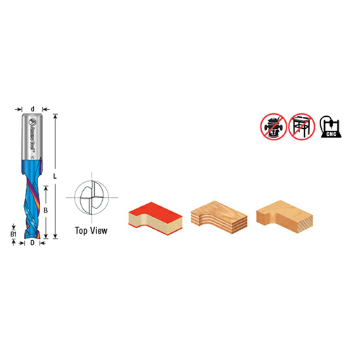 Spektra Mortise Compression Spiral Bit with 1/2" shank for mortising grooving and dado cutting