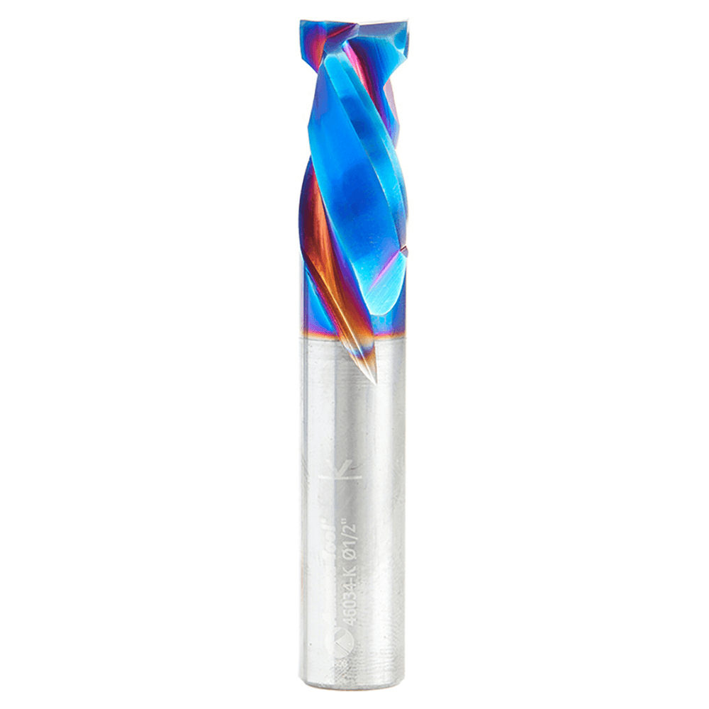 Amana 1/2" x 3" Spektra Mortise Compression Spiral Bit, 2-Flute, 1/2" Shank - Front View