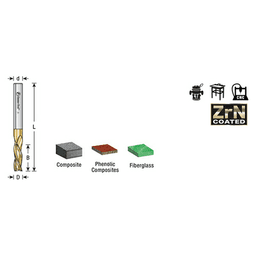 Amana Up-Cut Composite/Fiberglass/Phenolic Spiral Router Bit - 1/4" Shank