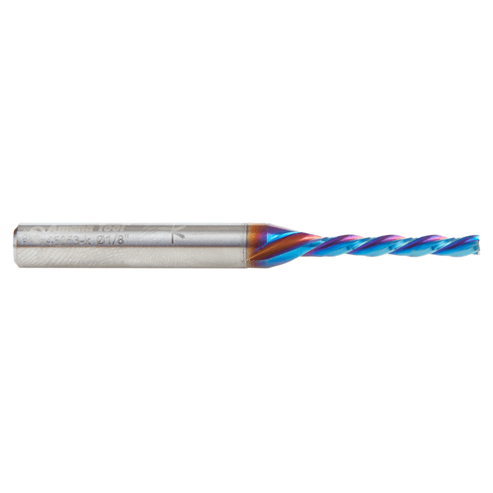1/8" x 2-1/2" Down-Cut Spektra Extreme Tool Life Coated Spiral Plunge Bit, 3-Flute, 1/4" Shank Alt 2 - Image