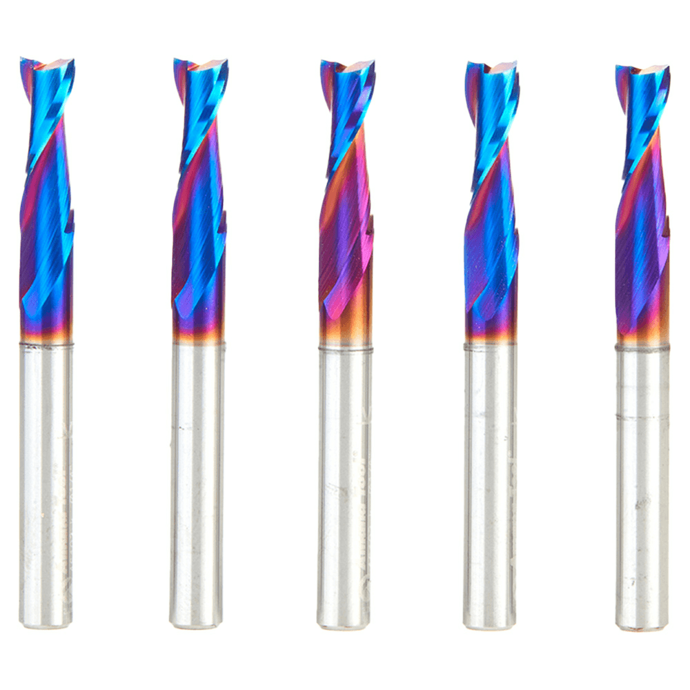 46102-K-5 1/4" x 2-1/2" Up-Cut Spektra Extreme Tool Life Coated Spiral Plunge Bit, 2-Flute, 1/4" Shank ((5/Pack) Alt 1 - Image