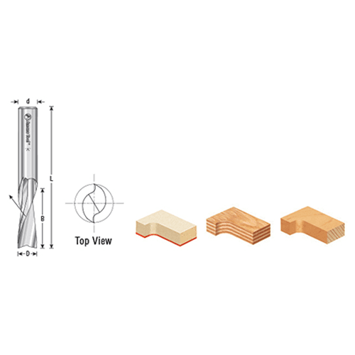 Up-Cut design for deeper penetration with less stress - an excellent choice for mortising on CNC machines and routers