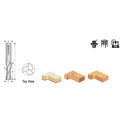 Amana 3/8" Up-Cut Spiral Plunge Bit for Grooves and Dado Cuts in Wood and Composite Materials