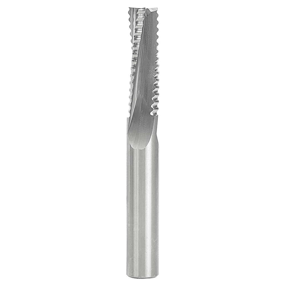 Amana 1/2" x 4" Up-Cut Roughing Spiral Router Bit, 3-Flute, 1/2" Shank for High RPM/Feed Rate CNC Routers