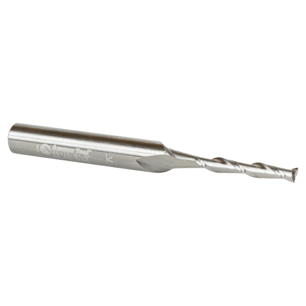 Special carbide grade, clearance geometry, and cutting edges provide superior finish and longer tool life. Great for CNC machines and portable routers.