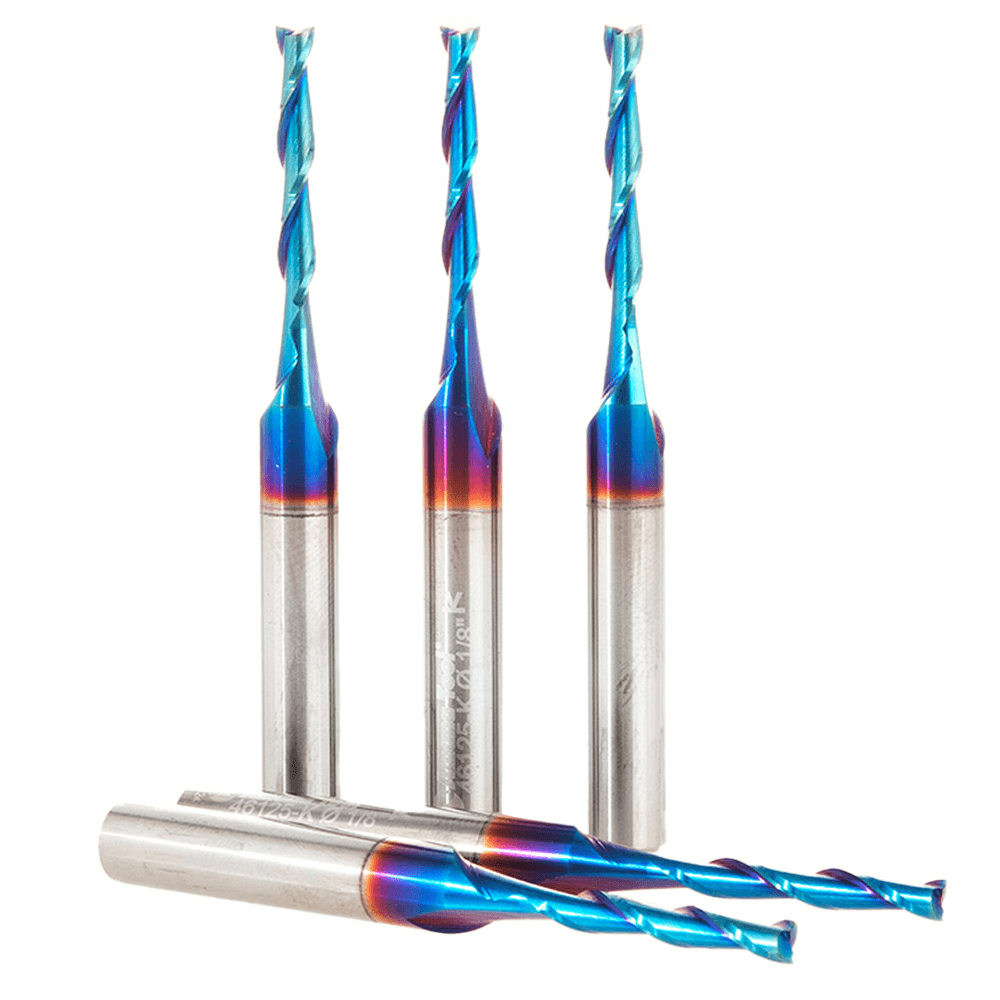 1/8" x 2-1/2" Up-Cut Spektra Extreme Tool Life Coated Spiral Plunge Bit, 2-Flute, 1/4" Shank (5/Pack) Alt 2 - Image