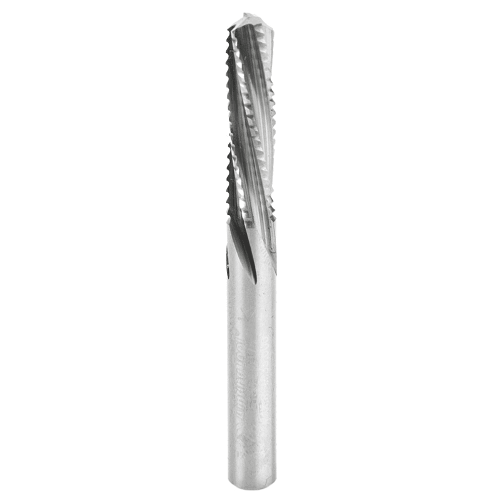 Amana 1/4" x 2-9/16" End Mill Point Roughing Spiral Router Bit, 1/4" Shank for Acrylic Stone Cutting