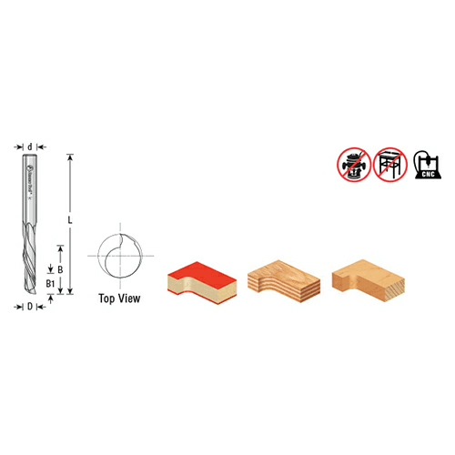 Special Carbide Compression Spiral Bit for Longer Lifetime and Clean Finish