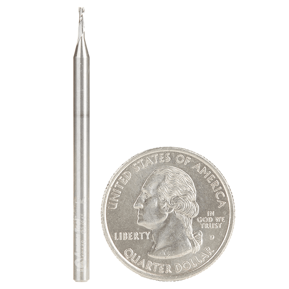 3/64" x 2" Up-Cut Spiral Plunge Bit, 2-Flute, 1/8" Shank - Alt Image 2