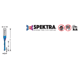 1/8" Dia x 7/8" CNC Solid Carbide Spektra Extreme Tool Life Coated 'O' Compression Spiral Bit, 1 Flute, 1/4" Shank Alt 1 - Image