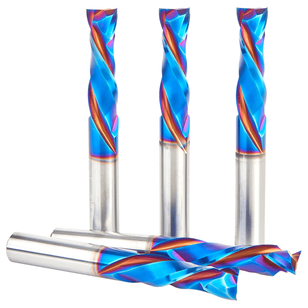 3/8" x 1-1/4" 5-Piece CNC Solid Carbide Spektra Extreme Tool Life Coated Compression Spiral Bit, 3/8" Shank Alt 2 - Image