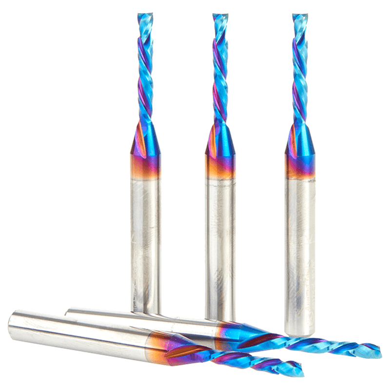 1/8" x 13/16" 5-Piece CNC Solid Carbide Spektra Extreme Tool Life Coated Compression Spiral Bit, 1/4" Shank Alt 2 - Image