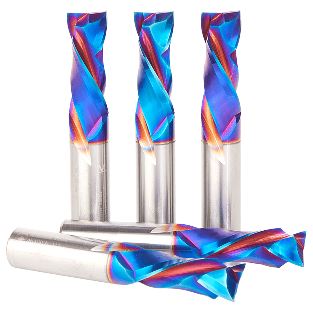 5 1/2" x 1-1/4" 5-Piece CNC Solid Carbide Spektra Extreme Tool Life Coated Compression Spiral Bit, 1/2" Shank Alt 2 - Image