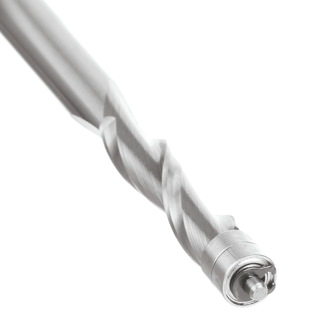 1/4" x 3" Up-Cut Ultra Flush Trim Spiral Bit with Double Ball Bearing, 1/4" Shank - Alt Image 1