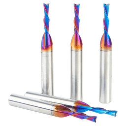 1/8" x 2 Down-Cut Spektra Extreme Tool Life Coated Spiral Plunge Bit, 2-Flute, 1/4" Shank (5/Pack) Alt 2 - Image