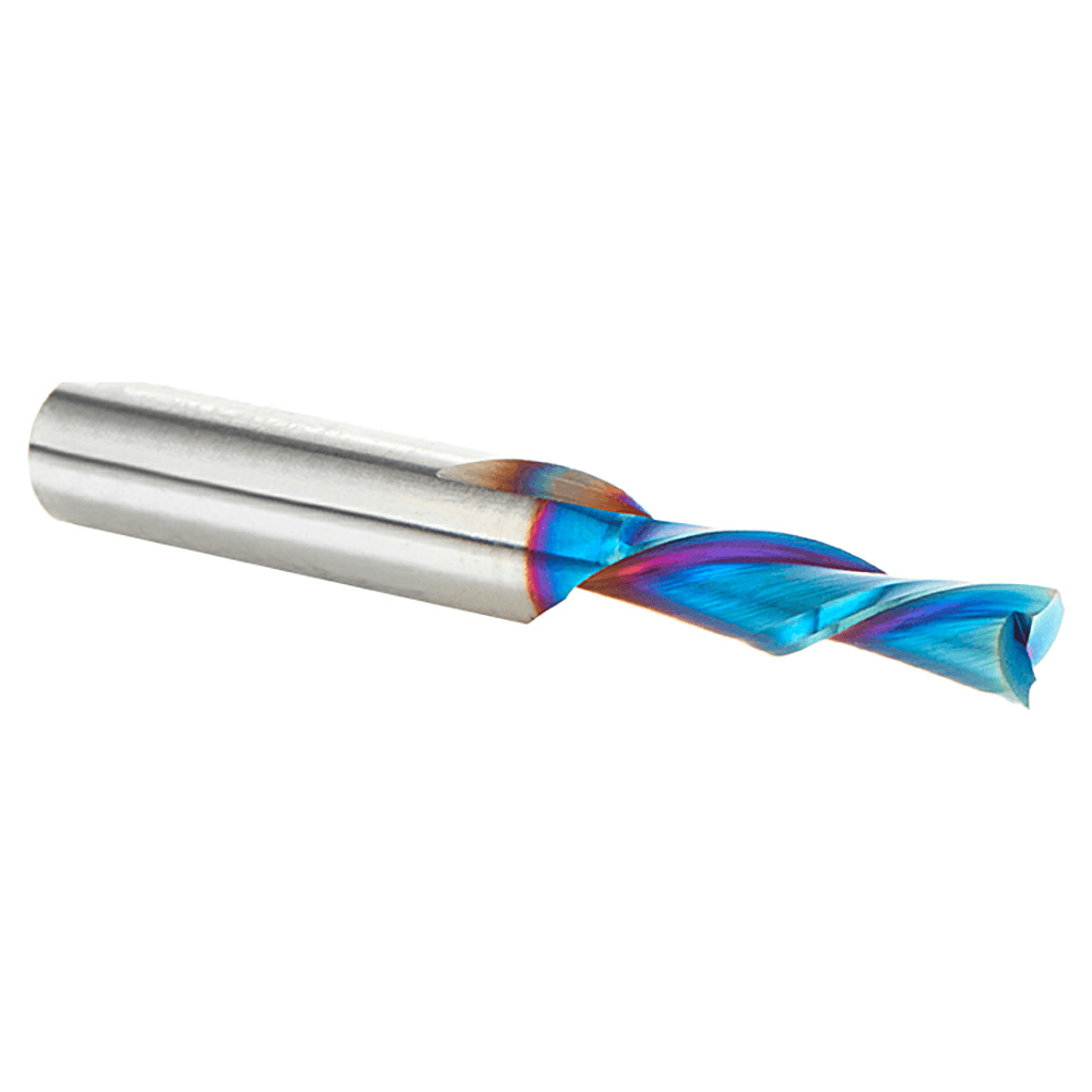 3/16" x 2" Down-Cut Spektra Extreme Tool Life Coated Spiral Plunge Bit, 2-Flute, 1/4" Shank - Alt Image 1