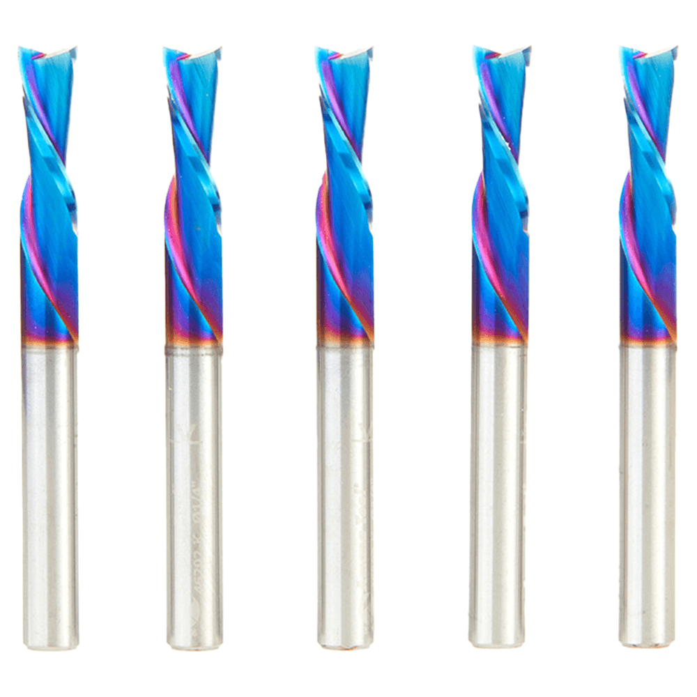 46202-K-5 1/4" x 2-1/2" Down-Cut Spektra Extreme Tool Life Coated Spiral Plunge Bit, 2-Flute, 1/4" Shank ((5/Pack) Alt 1 - Image