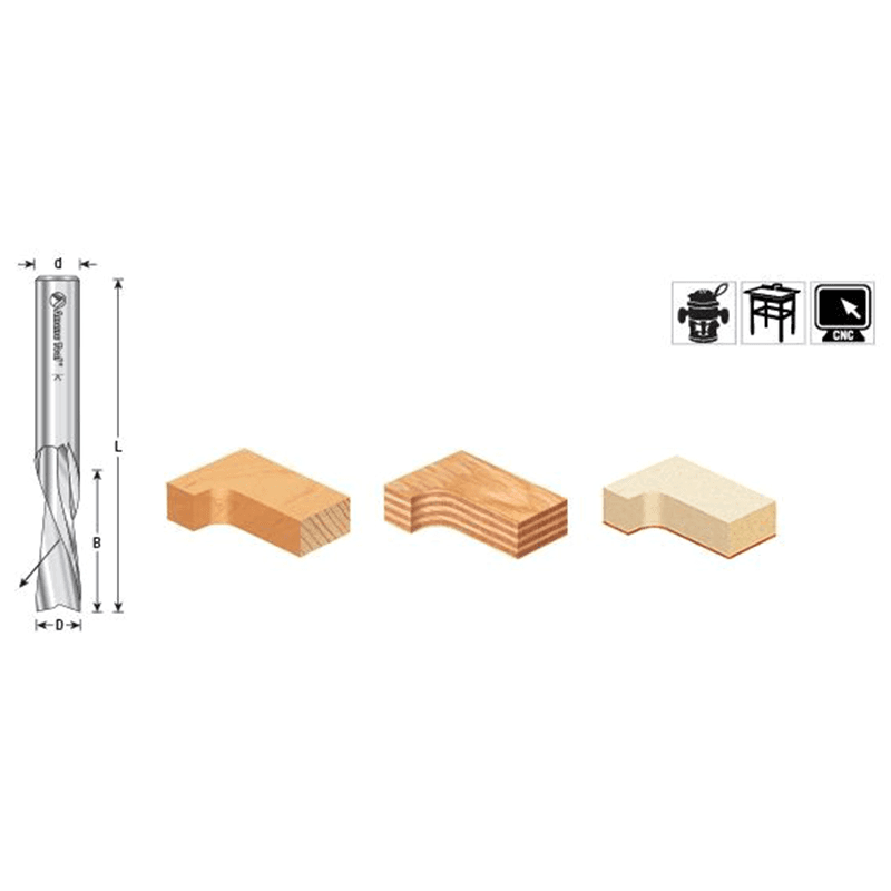 1/2" x 3-1/2" Down-Cut Spiral Plunge Bit, 2-Flute, 1/2" Shank - Alt Image 3