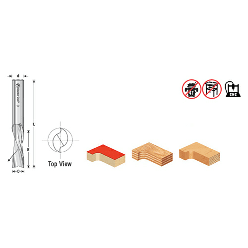 5/8" x 3-1/2" Down-Cut Spiral Plunge Bit, 2-Flute, 5/8" Shank - Alt Image 2