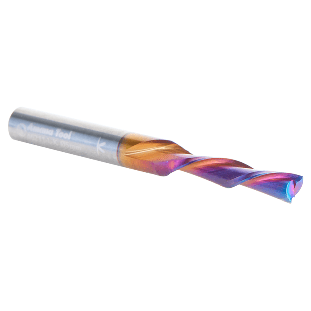 46211-L-K 5mm x 2-1/2" Down-Cut Spektra Extreme Tool Life Coated Spiral Plunge Bit, 2-Flute, 1/4" Shank Alt 3 - Image