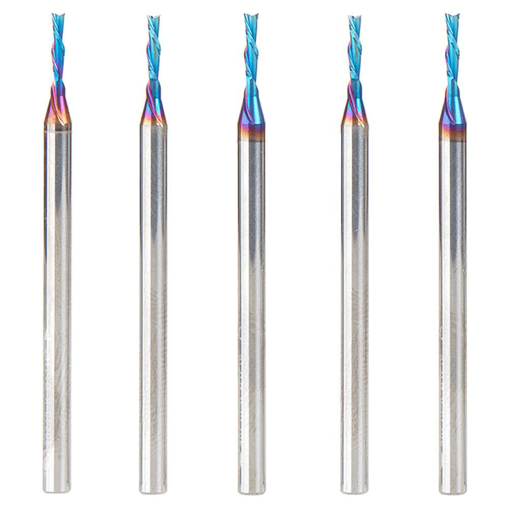 1/16" x 2 Down-Cut Spektra Extreme Tool Life Coated Spiral Plunge Bit, 2-Flute, 1/8" Shank (5/Pack) Alt 1 - Image