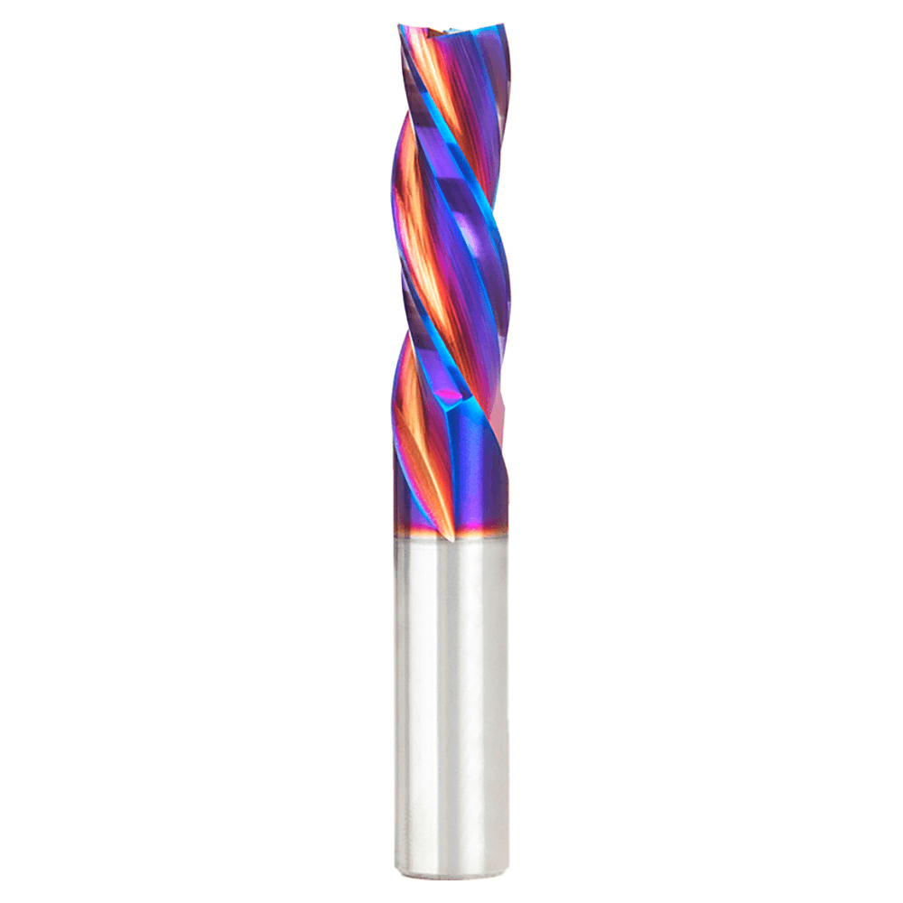 1/2" x 3-1/2" Down-Cut Spektra Extreme Tool Life Coated Spiral Plunge Bit, 3-Flute, 1/2" Shank - Main Image