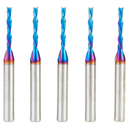 46225-K-5 1/8" x 2-1/2" Down-Cut Spektra Extreme Tool Life Coated Spiral Plunge Bit, 2-Flute, 1/4" Shank (5/Pack) Alt 1 - Image
