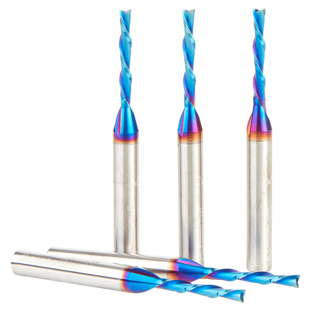 46225-K-5 1/8" x 2-1/2" Down-Cut Spektra Extreme Tool Life Coated Spiral Plunge Bit, 2-Flute, 1/4" Shank (5/Pack) Alt 2 - Image