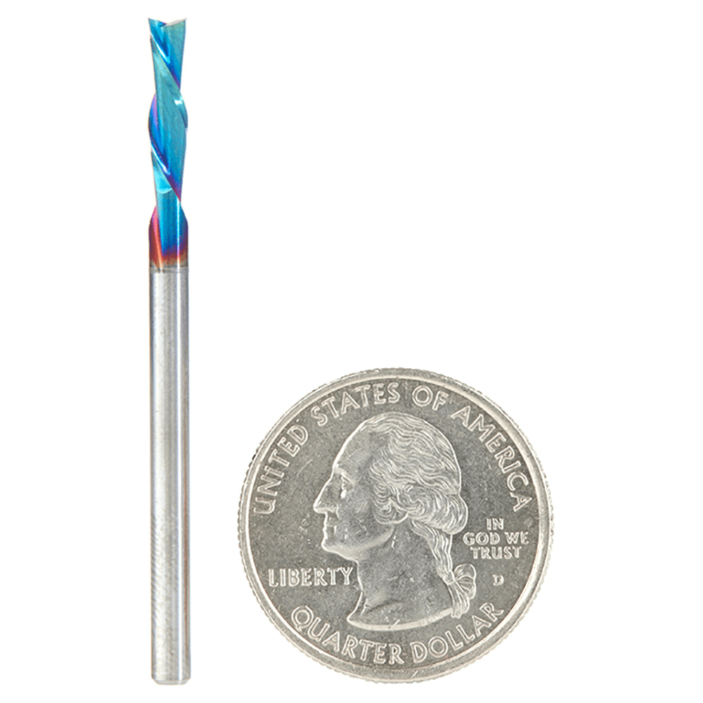1/8" x 2" Down-Cut Spektra Extreme Tool Life Coated Spiral Plunge Bit, 2-Flute, 1/8" Shank - Alt Image 2