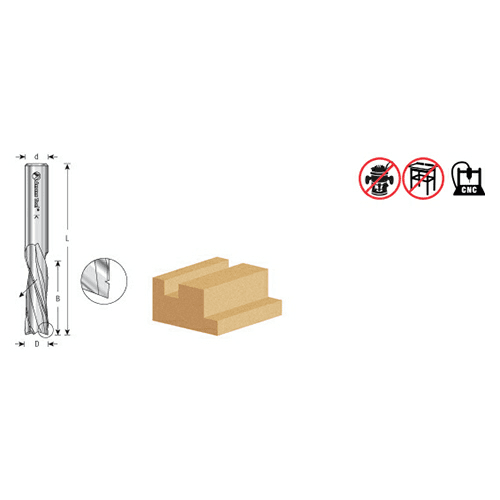 1/2" x 3" Down-Cut Roughing/Finishing Spiral Router Bit with Chipbreaker, 3-Flute, 1/2" Shank - Alt Image 2