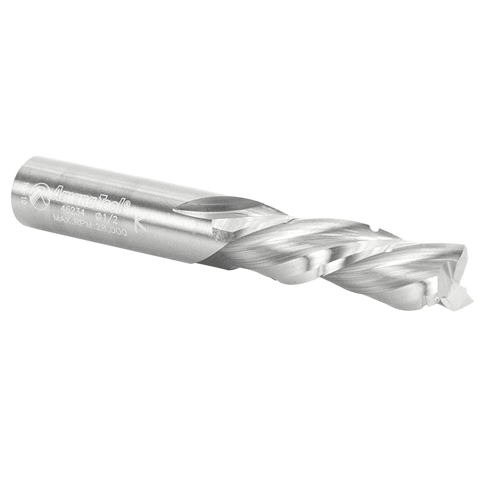 1/2" x 3-1/2" Down-Cut Roughing/Finishing Spiral Router Bit with Chipbreaker, 3-Flute, 1/2" Shank - Alt Image 1