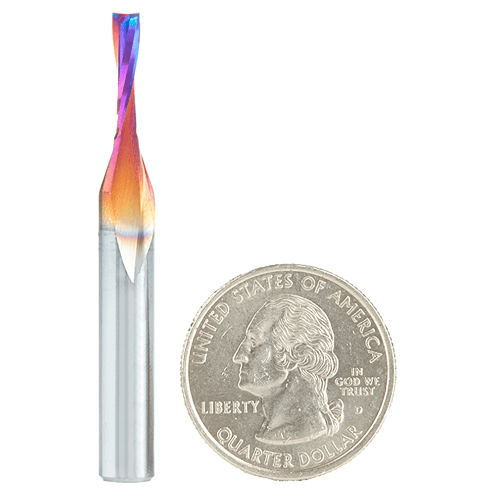 1/8" x 2" Up-Cut Spektra Extreme Tool Life Coated Spiral Plunge Bit for Solid Wood, 2-Flute, 1/4" Shank - Alt Image 2