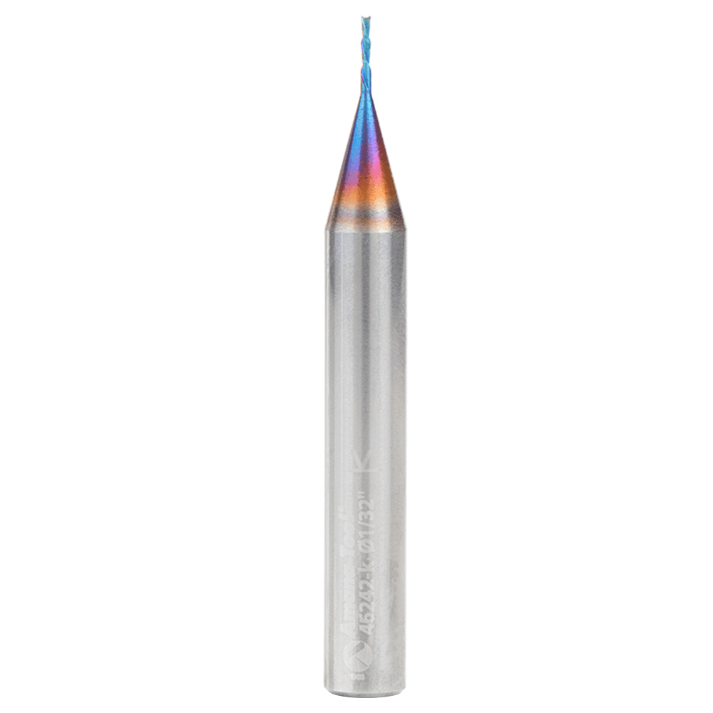 1/32" x 2" Down-Cut Spektra Extreme Tool Life Coated Spiral Plunge Bit, 2-Flute, 1/4" Shank - Main Image