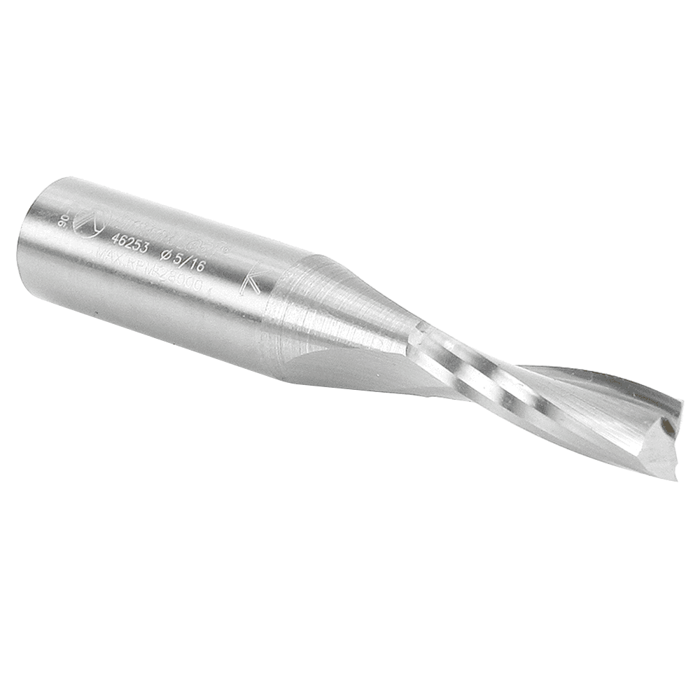 5/16" x 3" Up-Cut Spiral Plunge Bit for Solid Wood, 2-Flute, 1/2" Shank - Alt Image 1