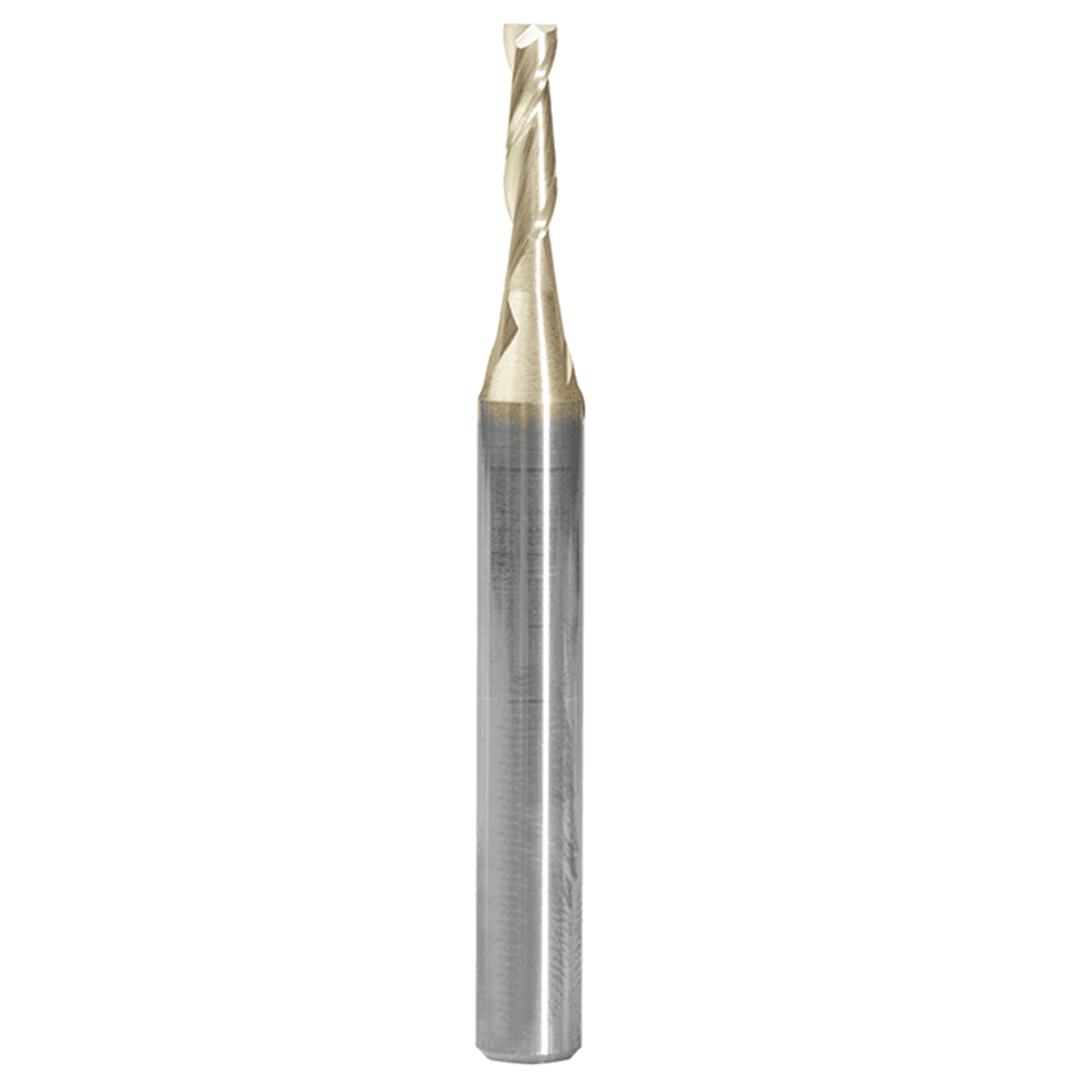 1/8" x 2-23/64" 2D/3D Carving Flat Bottom Spiral Router Bit, 2-Flute, 1/4" Shank - Main Image