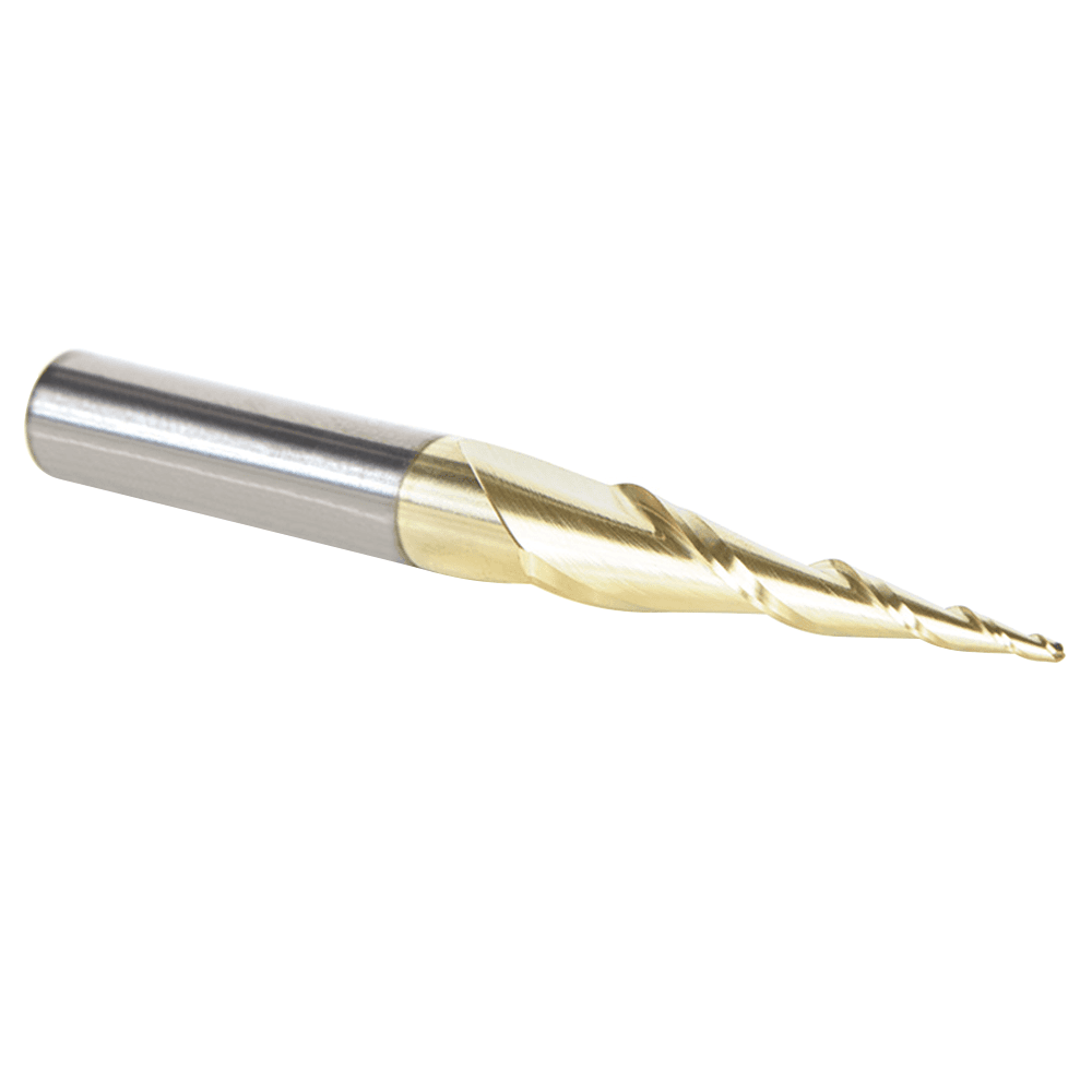 1mm x 2-23/64" 2D/3D Carving Tapered Ball Tip Up-Cut Spiral Router Bit, 2-Flute, 1/4" Shank - Alt Image 1