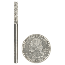 1/8" x 2" CNC Down-Cut Carbon Graphite/Fiber Panel Cutting Spiral Router Bit, 1-Flute, 1/8" Shank - Alt Image 2