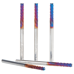 1/8" x 2mm 5-Piece Solid Carbide CNC Spektra Extreme Tool Life Coated Down-Cut Spiral Router Bit, 10-Flute, 1/8" Shank Alt 2 - Image