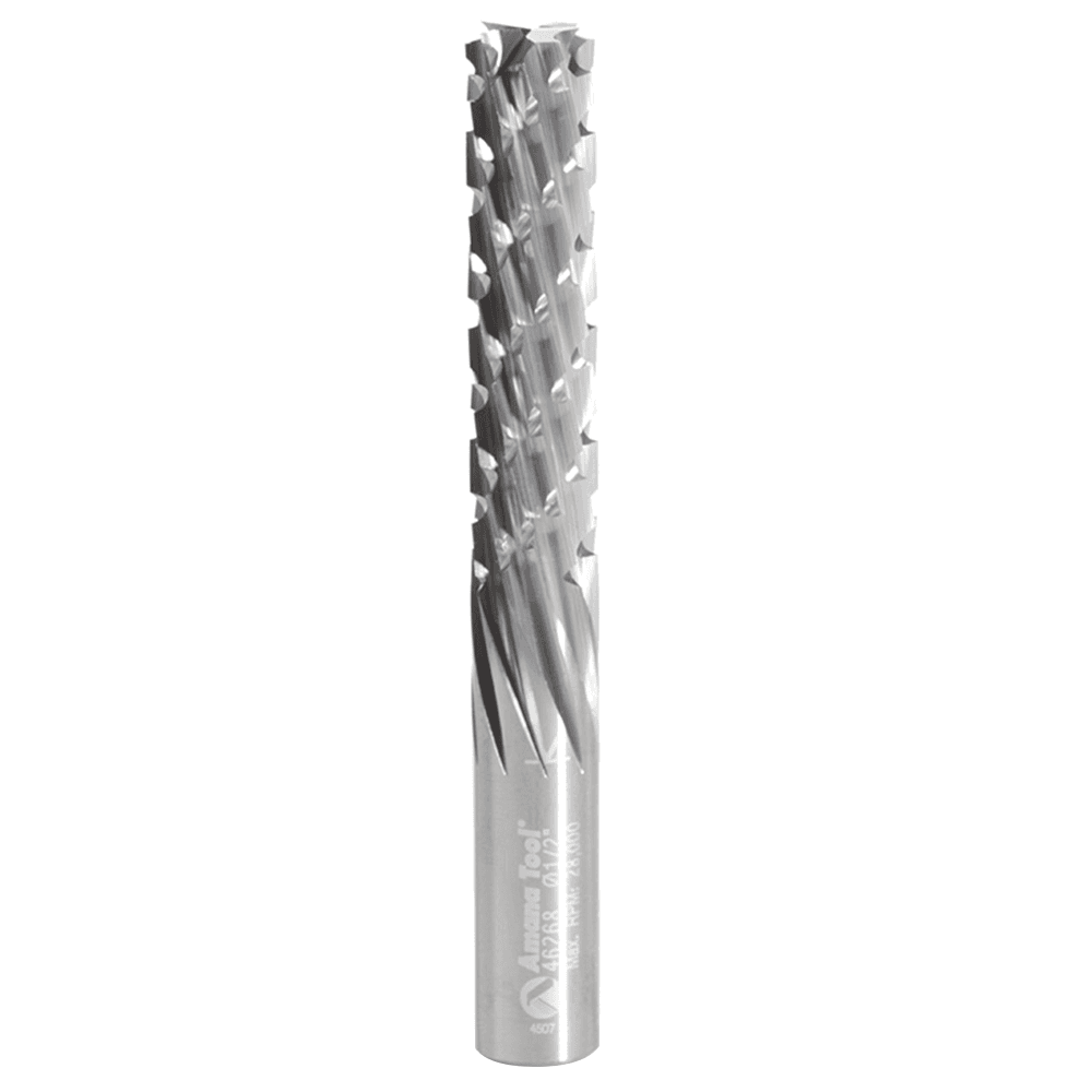 1/2" x 4" CNC Down-Cut Carbon Graphite/Fiber Cutting Spiral Router Bit, 1-Flute, 1/2" Shank - Main Image