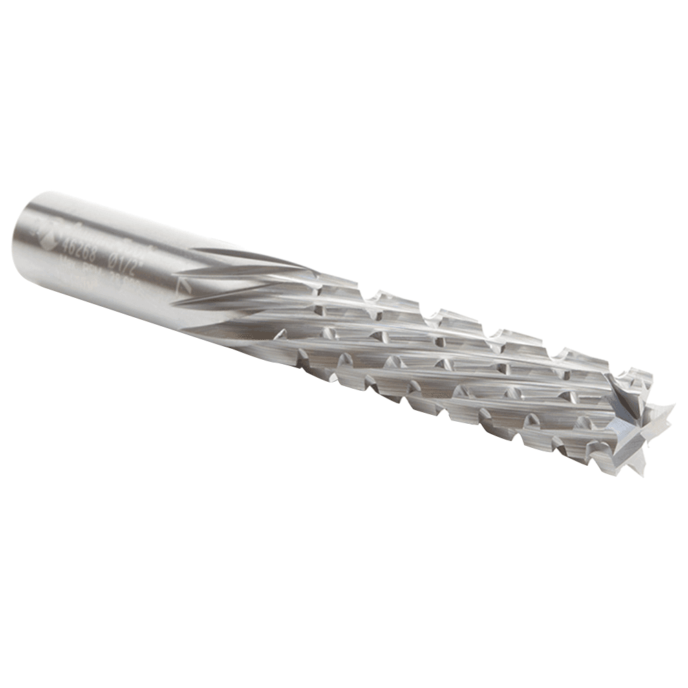 1/2" x 4" CNC Down-Cut Carbon Graphite/Fiber Cutting Spiral Router Bit, 1-Flute, 1/2" Shank - Alt Image 1